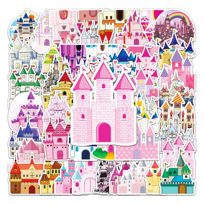 50PCS Castle Graffiti Stickers Cute Cartoon Ins Style Korean Stickers DIY Skateboard Luggage Stickers Waterproof
