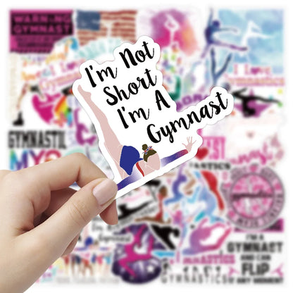 50PCS   Cartoon Sports Gymnastics Stickers Graffiti iPad Luggage  Car Guitar DIY Pattern Scrapbook Toys Decoration