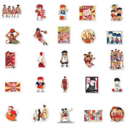 50PCS Anime Slam Dunk Graffiti Waterproof Sticker Creative Decorative Decal Refrigerator Skateboard Helmet Guitar
