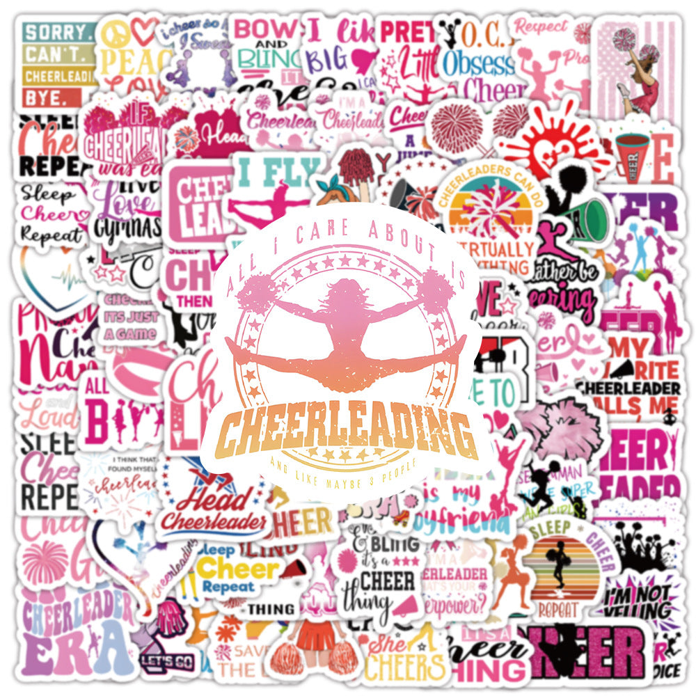 50PCS Cartoon Cute Cheerleader Series Decorative Doodle Stickers Exquisite, Fashionable, Creative DIY Decals Perfect for Cups, Helmets, Skateboards, Refrigerators, and Stationery Boxes