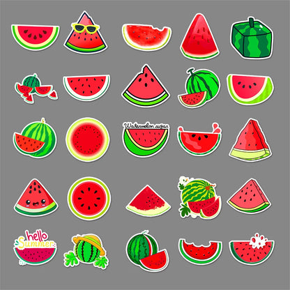50PCS Watermelon Fruit Stickers - Summer Cartoon Decals for Water Bottles, Laptops, Pool Party Favors & Summer Vacation Gifts