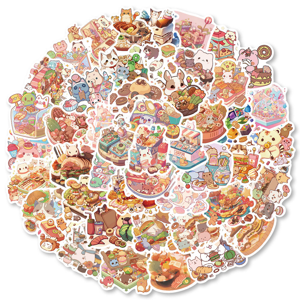 50PCS Food Chain Semiotics Stickers - Culinary Hierarchy Decals for Interspecies Culinary Politics, Carnivore-Herbivore Ethics & Anthropomorphic Diet Maps