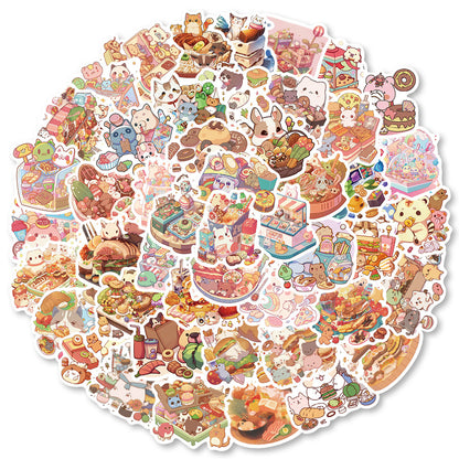 50PCS Food Chain Semiotics Stickers - Culinary Hierarchy Decals for Interspecies Culinary Politics, Carnivore-Herbivore Ethics & Anthropomorphic Diet Maps