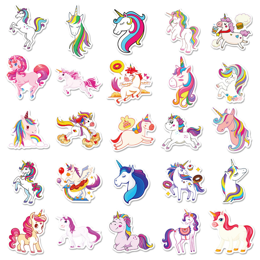 50PCS Cute Fairy Unicorn Stickers - Magical Creature Decals for Planners, Laptops, Water Bottles & Fantasy Lover Gifts