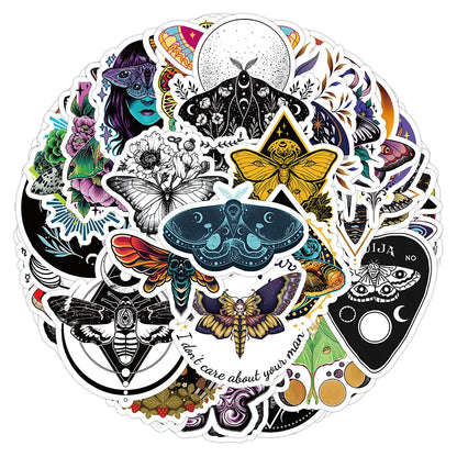 50PCS Popular Ghost Moth Stickers Pack Skateboard Guitar Decoration DIY Laptop Cartoon Waterproof Graffiti Decal