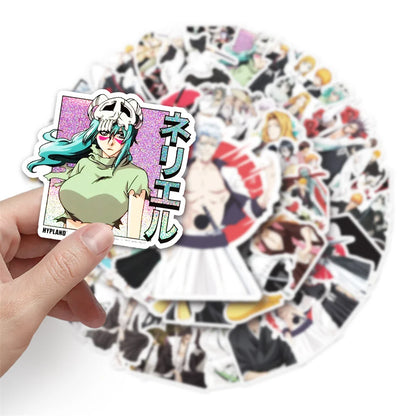50pcs New Japanese Anime Bleach Character Graffiti Sticker For Luggage Laptop Ipad Skateboard Motorcycle Sticker