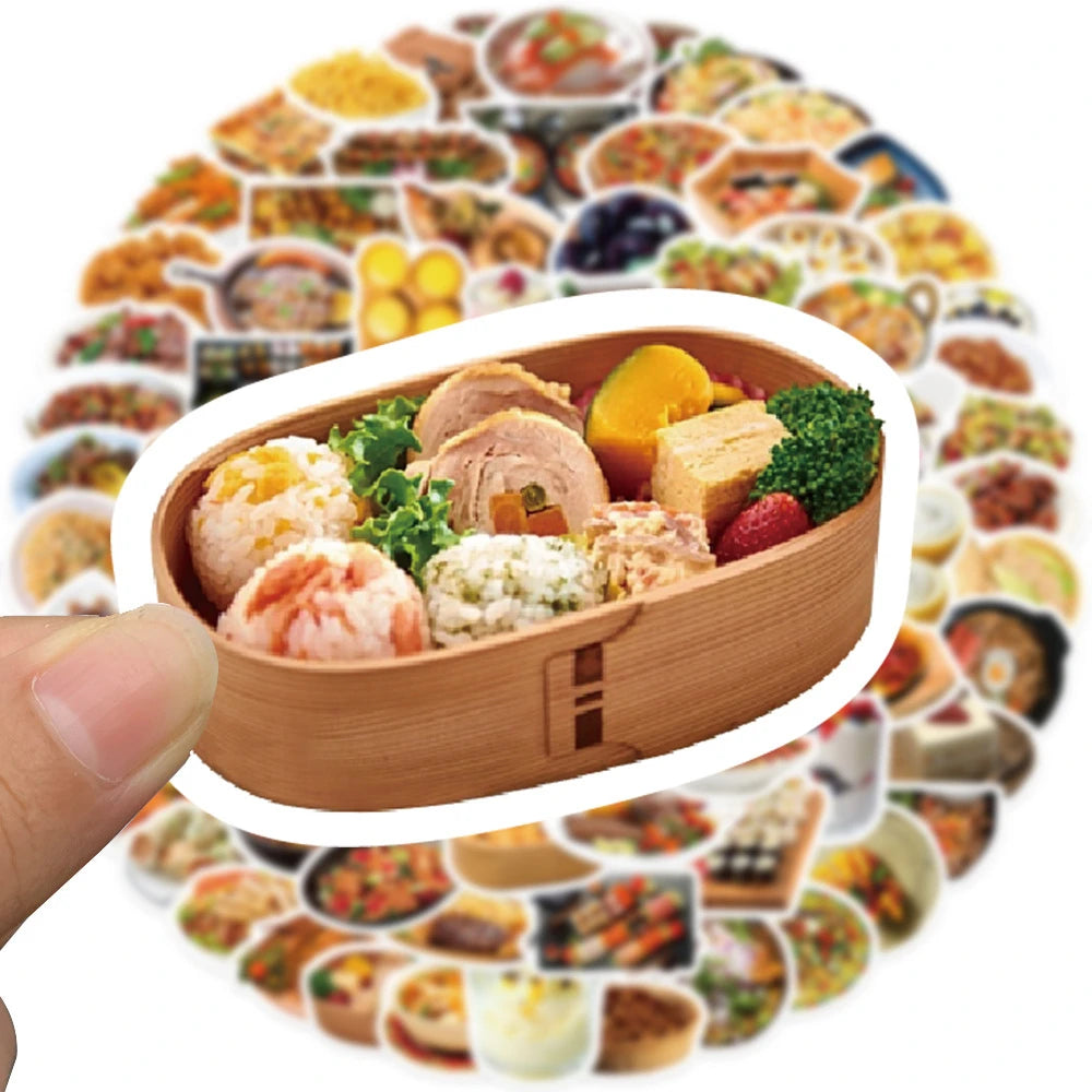 90PCS Cartoon Realistic Food Doodle Stickers for Suitcases, Skateboards, Computers, Laptops, Refrigerators, Water Bottles, Helmets, and More Exquisite DIY Desktop Decorative Decals