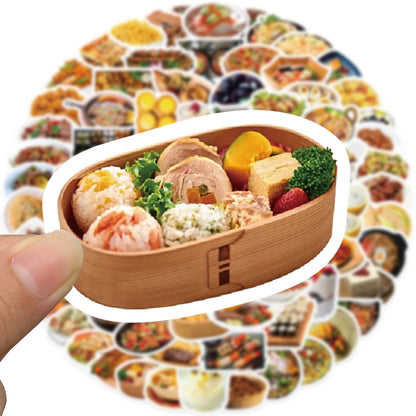 90PCS Cartoon Realistic Food Doodle Stickers for Suitcases, Skateboards, Computers, Laptops, Refrigerators, Water Bottles, Helmets, and More Exquisite DIY Desktop Decorative Decals