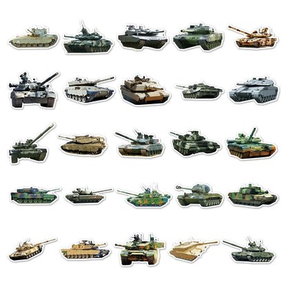 50PCS Cartoon Tank Sticker Graffiti iPad Luggage Helmet Laptop  Guitar Computer Pattern Scrapbook Toy Decoration