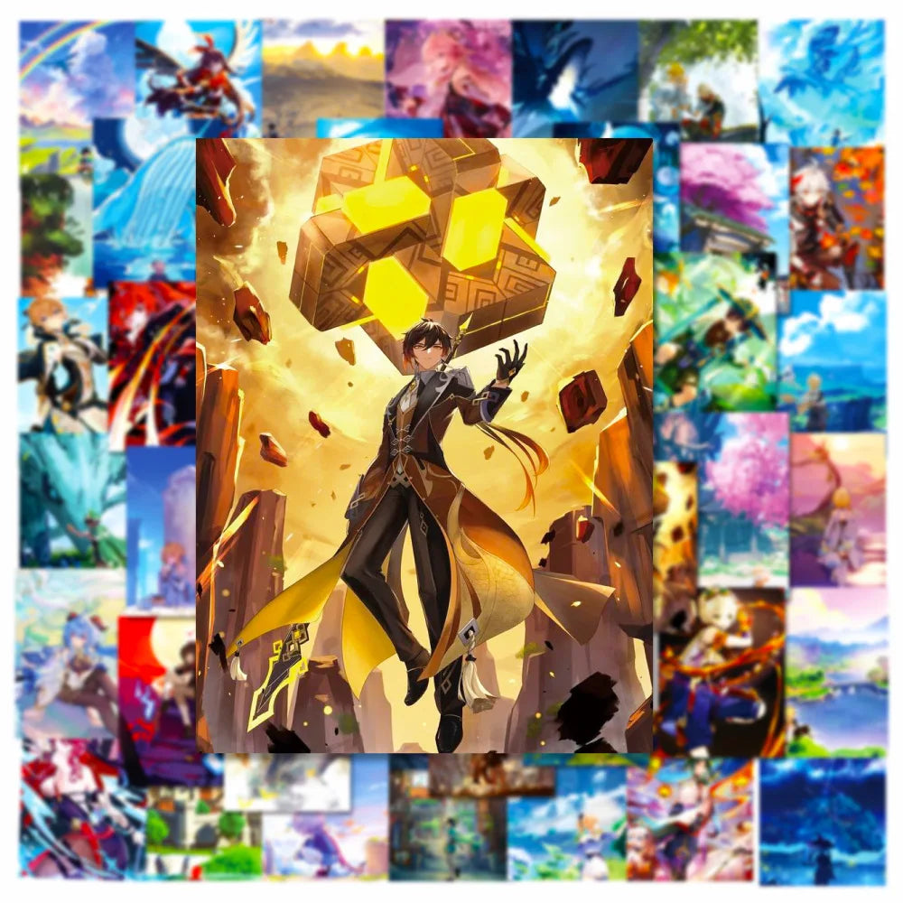 50PCS Cartoon Genshin Impact Sticker Graffiti iPad Notebook Helmet Car Computer Pattern Scrapbook Toy Decoration
