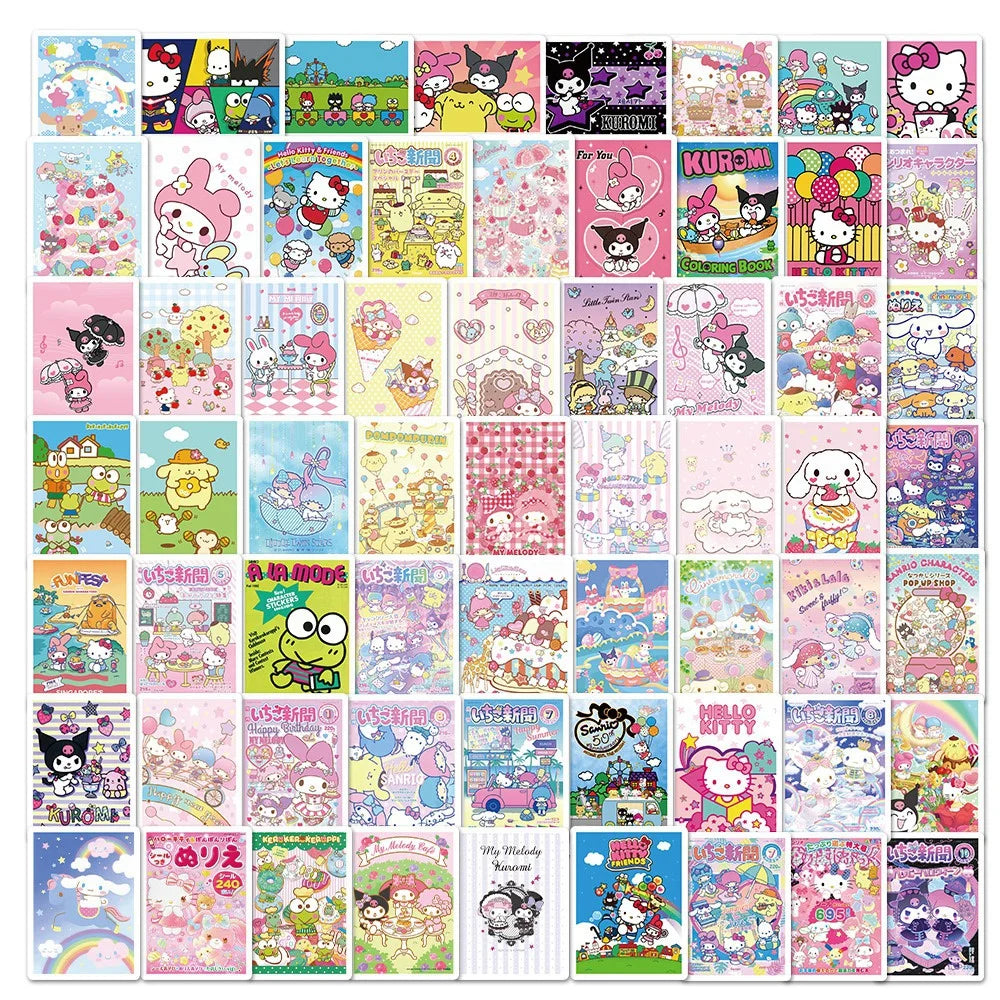 62PCS Hot Cute Cartoon Character Graffiti Stickers Luggage Phone Case Laptop IPad Water Cup Waterproof Stickers