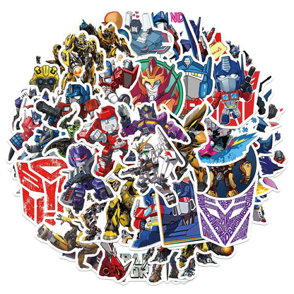 50PCS Transformers Graffiti Stickers for Trunks, Laptops, Skateboards, Refrigerators, Helmets, Water Bottles, Stationery Boxes, and More—Exquisite DIY Desktop Decor Decals