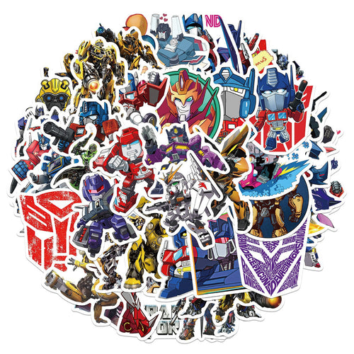 50PCS Transformers Graffiti Stickers for Trunks, Laptops, Skateboards, Refrigerators, Helmets, Water Bottles, Stationery Boxes, and More—Exquisite DIY Desktop Decor Decals