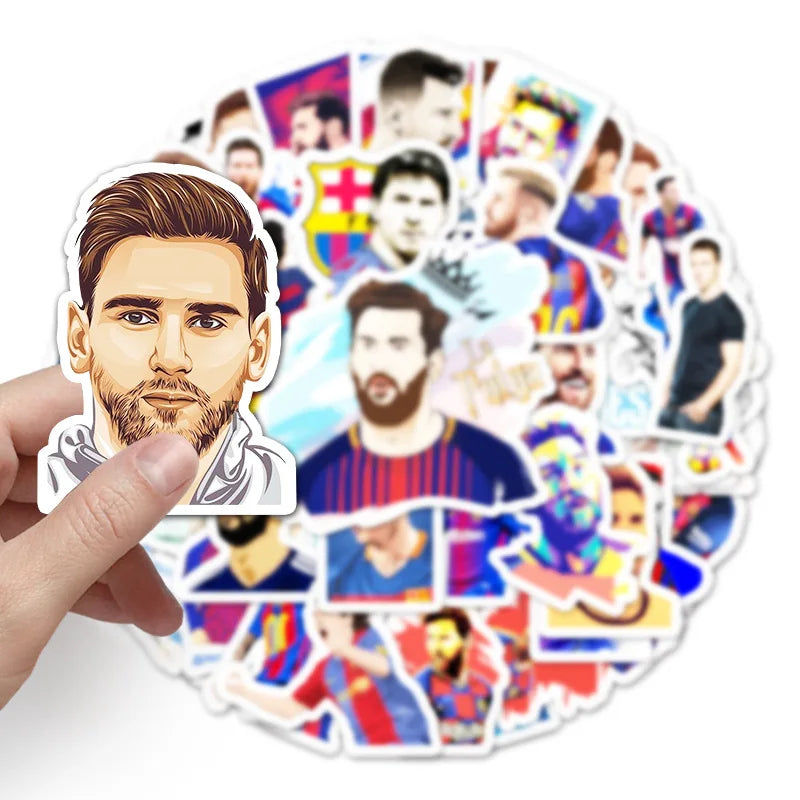 51PCS Cartoon Soccer Star Graffiti Stickers Personalized Fashion Creative DIY Trend Beautifully Decorated Stickers Skateboarding Suitcase Phone Case Helmet Guitar Decals Toys