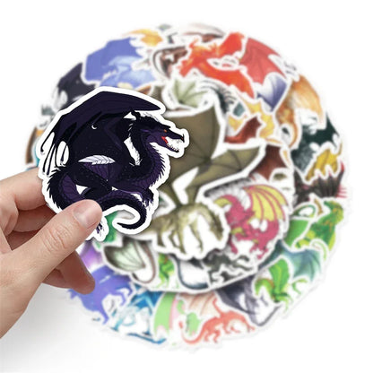 50PCS Cartoon Dragon Cool Animal Creative Graffiti Sticker Bike Skateboard Refrigerator Helmet Laptop Suitcase