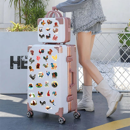 50 pieces of cartoon animal rooster creative graffiti stickers, personalized DIY bicycle, skateboard, car helmet, laptop, phone case decorative sticker toys