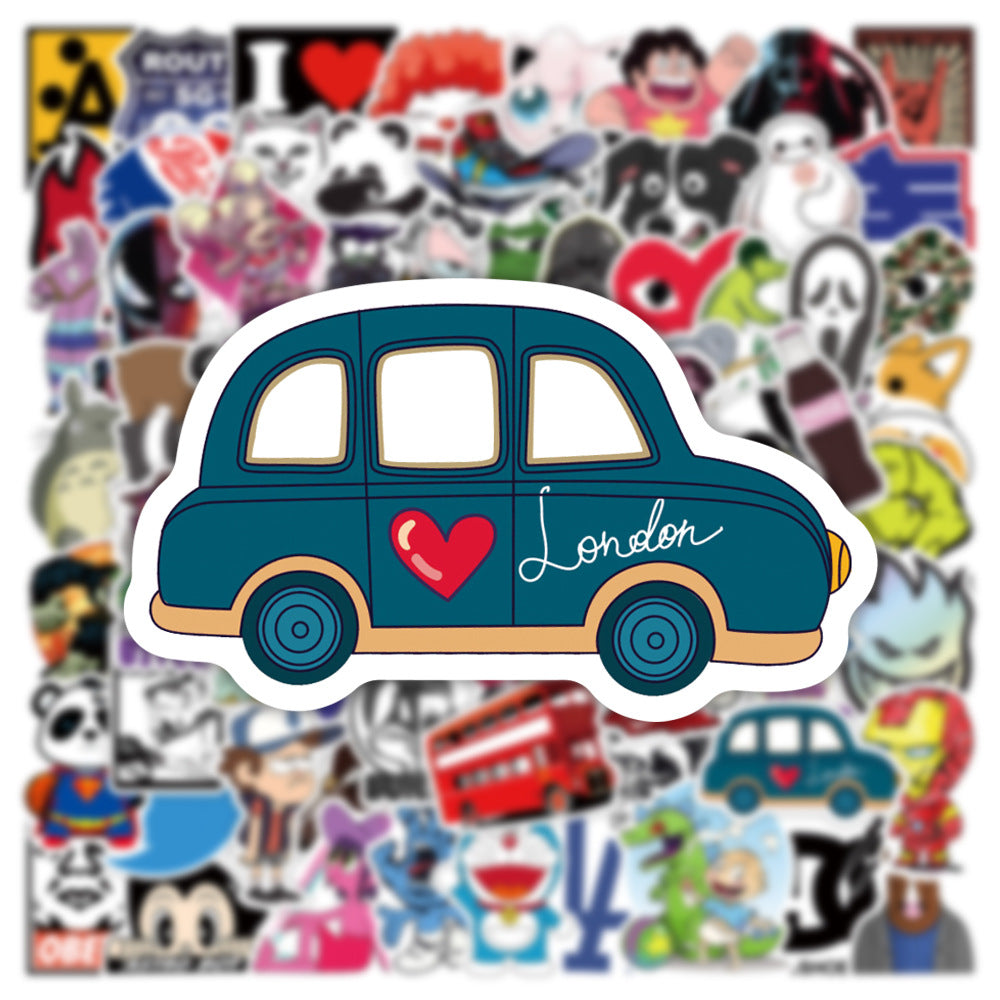 50PCS Cartoon Trend Collection Graffiti Stickers Exquisite Creative Journal Decorations DIY Decals for Skateboard Helmets, Luggage, Laptops, and Stationery Cases