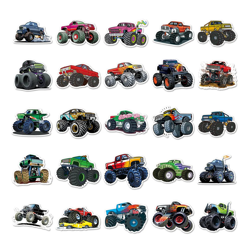 50PCS Cart Cartoon Graffiti Waterproof Sticker Personalized Creative Decoration Trend RefrigeratorCupGuitarHelmet