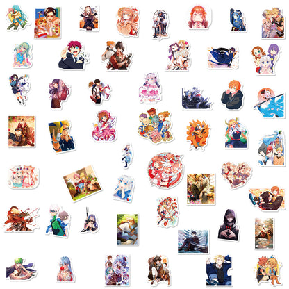 50PCS Anime Character Stickers - Cartoon Collection Decals for Laptops, Water Bottles, Journals & Otaku Gifts