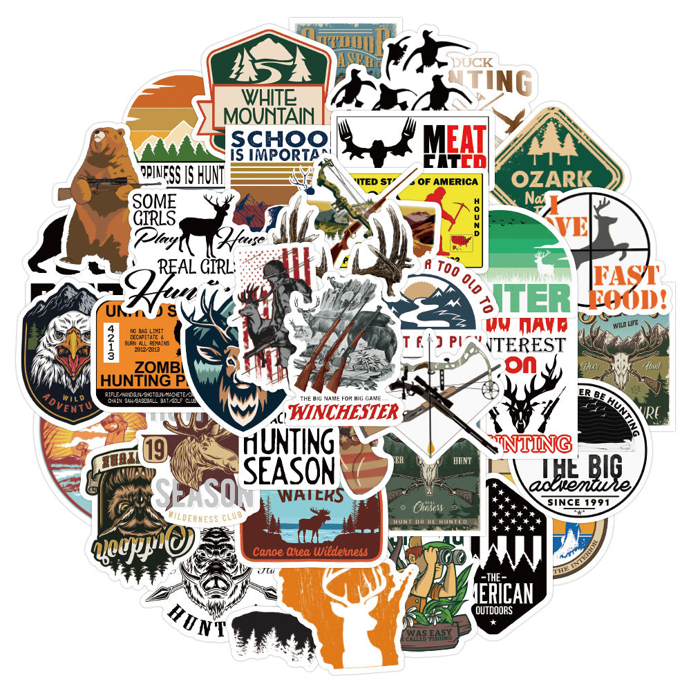 50PCS Urban Safari Stickers - Civilized Hunting Decals for Modern Quest Logs, Digital Trophies & Symbolic Predation Journals