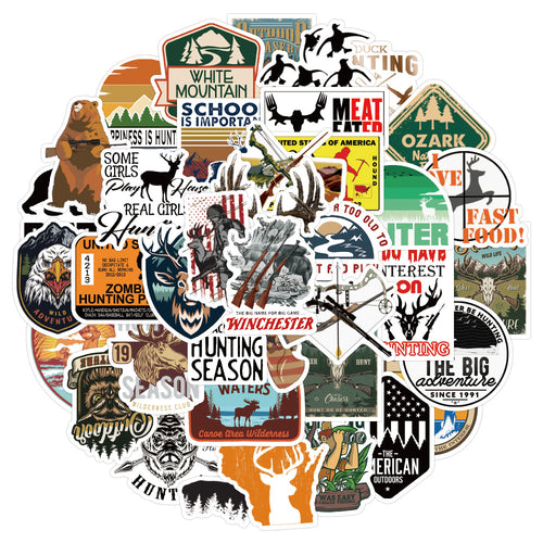 50PCS Urban Safari Stickers - Civilized Hunting Decals for Modern Quest Logs, Digital Trophies & Symbolic Predation Journals