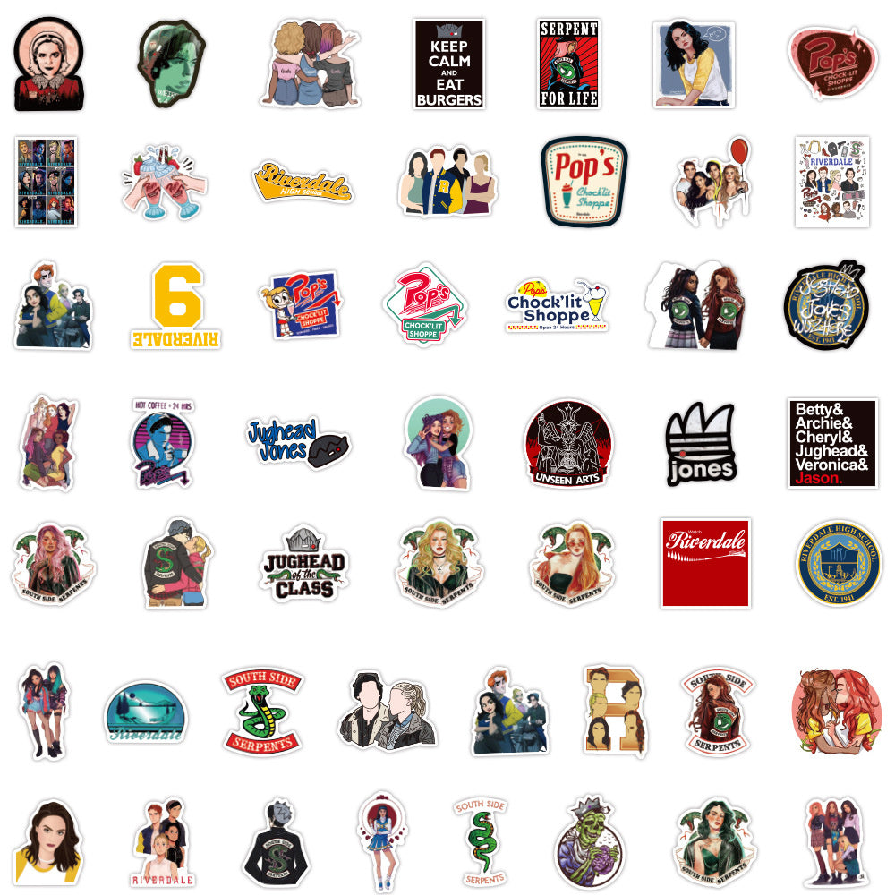 50PCS Popular TV Show Stickers Pack, Cute Cartoon Doodles Inspired by Friends, Stranger Things & More for Fans