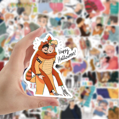 50PCS Heartstopper Inspired Stickers - LGBTQ+ Anime Decals for Journals, Laptops, Water Bottles & Pride Theme Gifts