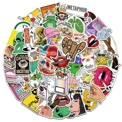 50PCS Popular Animated Stickers Pack Skateboard Guitar Decoration DIY Laptop Cartoon Character New Graffiti Decal