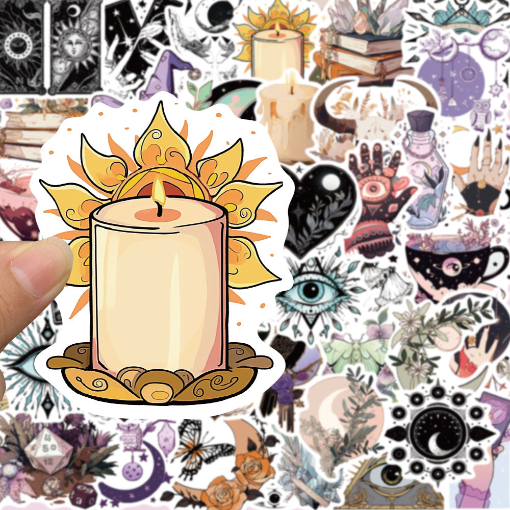 50PCS Cartoon Witch Doodle Stickers Exquisite, Fashionable, Creative DIY Journal Decorations Suitable for Suitcases, Skateboards, Laptops, Refrigerators, Phone Cases, and Stationery Boxes