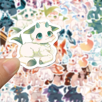 40PCS of cute graffiti stickers featuring fantasy creatures, personalized, fashionable and creative DIY exquisite decorative stickers, notebooks, children's gifts, ipads, guitars, helmets, and popular decal toys
