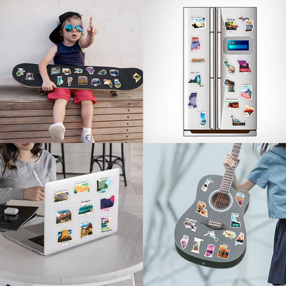 50PCS US State Map Sign Cartoon Graffiti Sticker Cup Laptop Luggage Children Toys Waterproof Exquisite Stickers