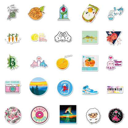 50PCS cartoon Kawaii cute animal sticker toy DIY skateboard laptop luggage iPad PVC sticker