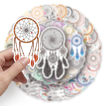 50PCS Cartoon Feather Stickers Graffiti Animals iPad Helmet Notebook  Computer Pattern Scrapbook Toys Decoration