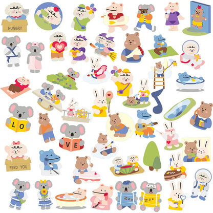 50PCS Cartoon Cute Bear Koala Sticker for Luggage Laptop Ipad Phone Case Journal Cup Diary Waterproof Sticker