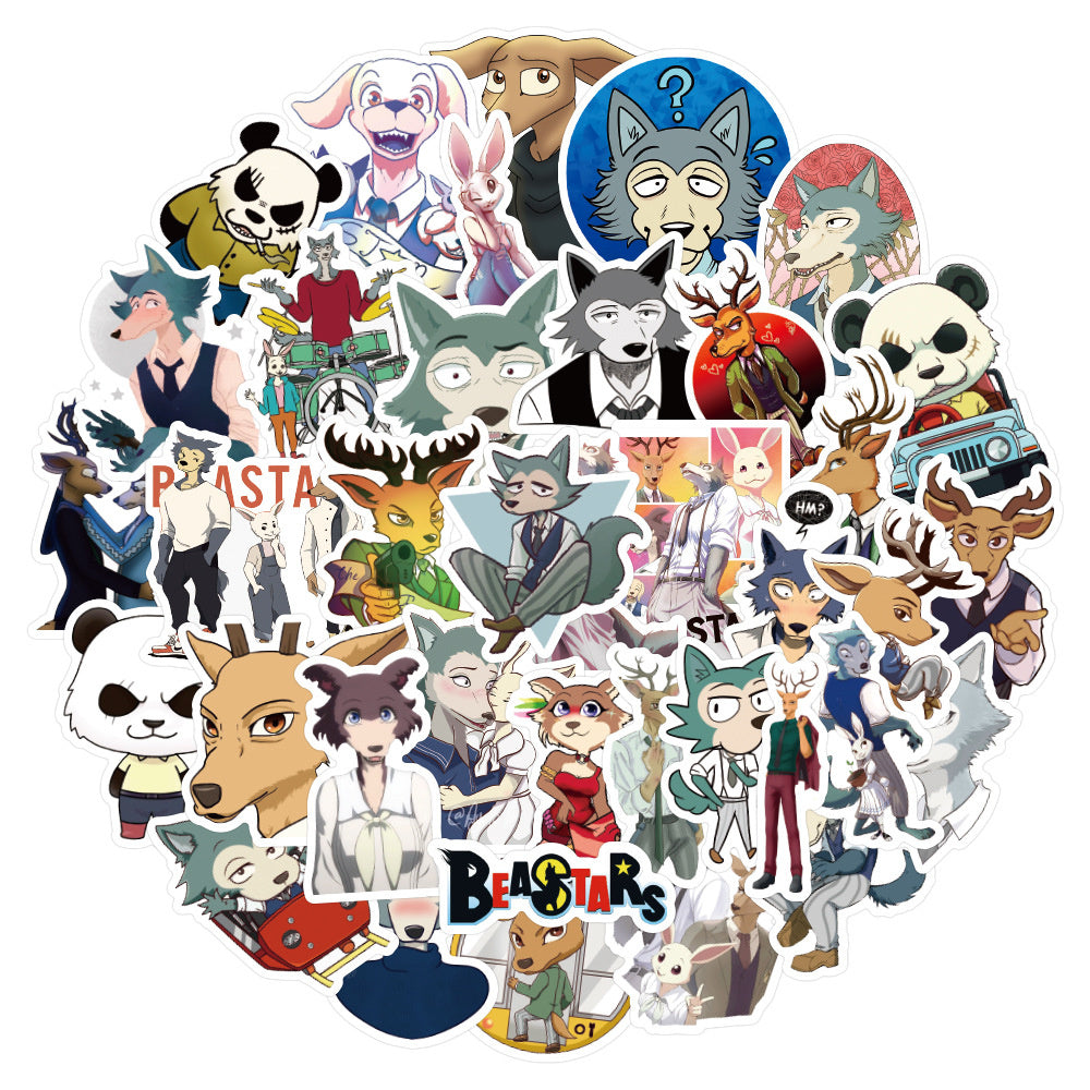 50PCS BEASTARS Stickers, Anime Animal & Music Themed Doodle Decals for Fans, Journals, and Collections