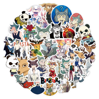 50PCS BEASTARS Stickers, Anime Animal & Music Themed Doodle Decals for Fans, Journals, and Collections