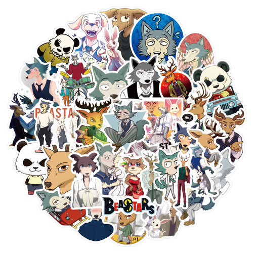 50PCS BEASTARS Stickers, Anime Animal & Music Themed Doodle Decals for Fans, Journals, and Collections