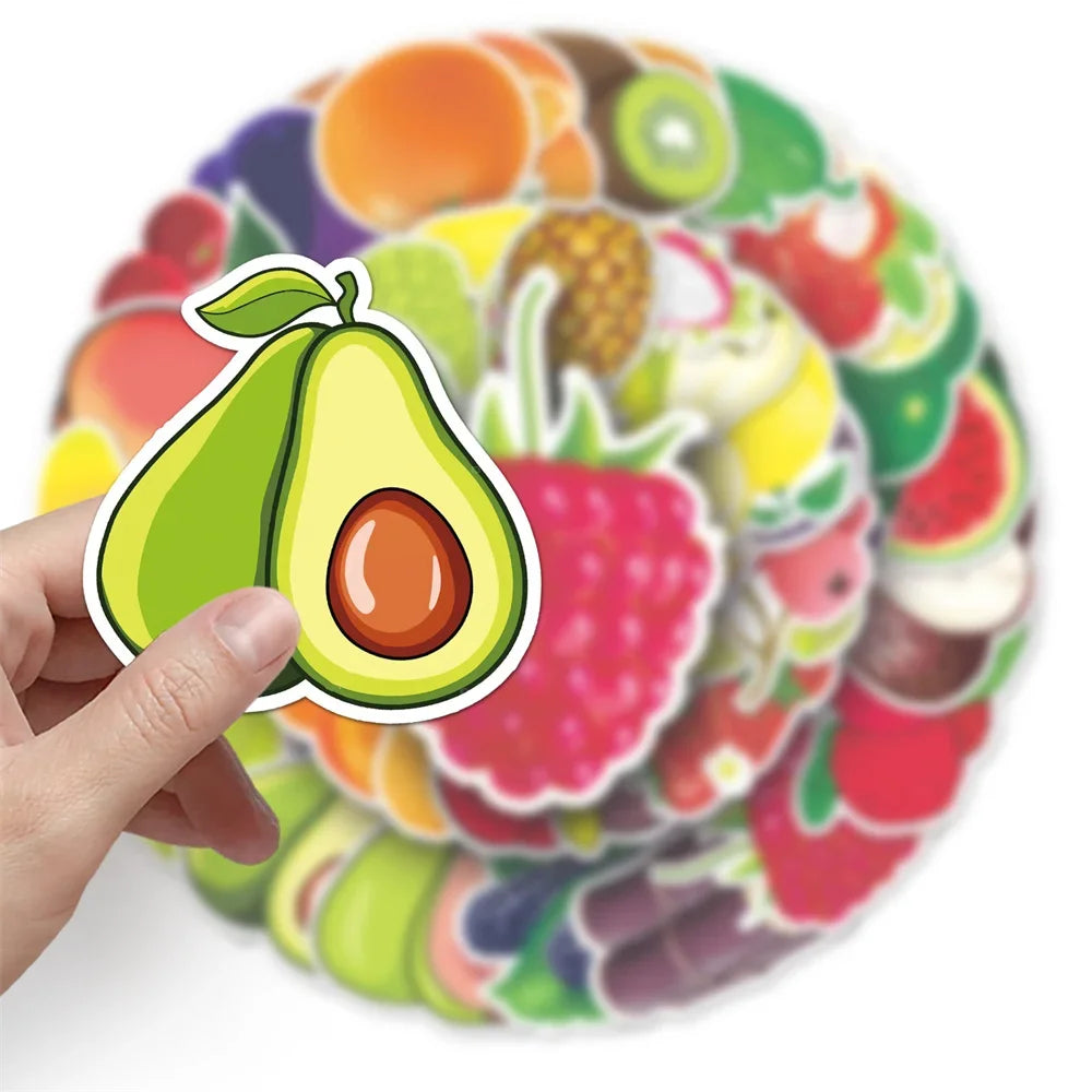 50PCS   Fruit Cartoon Personality Creative Graffiti Sticker Suitcase Guitar Computer Refrigerator Helmet Waterproof