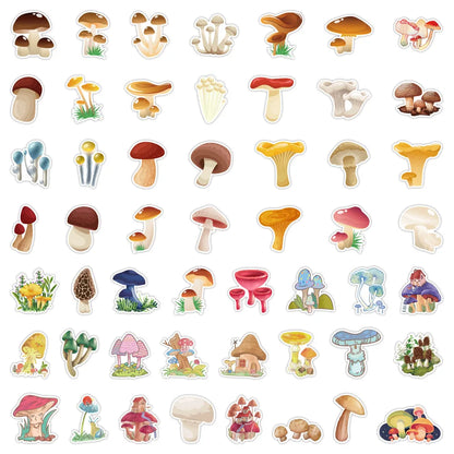 100PCS Mushroom VSCO Cartoon Sticker Scrapbook Guitar Luggage Kids Gift Phone Computer PVC Waterproof Sticker