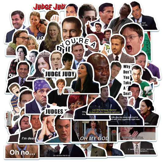 100PCS American TV Series Funny Classic Meme Stickers for Journal Luggage Laptop IPad Cup Waterproof Stickers