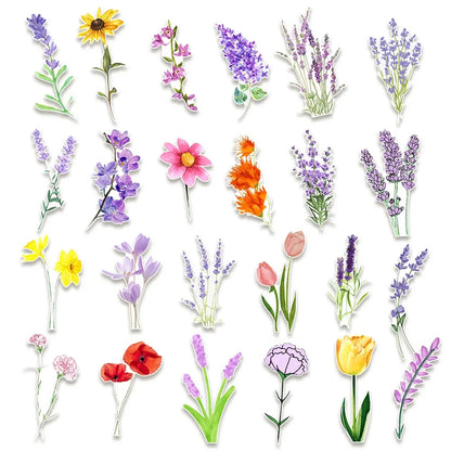 50PCS Flowers and Plants Personalized Graffiti Waterproof Sticker Suitcase NotebookRefrigeratorSkateboardWaterCup
