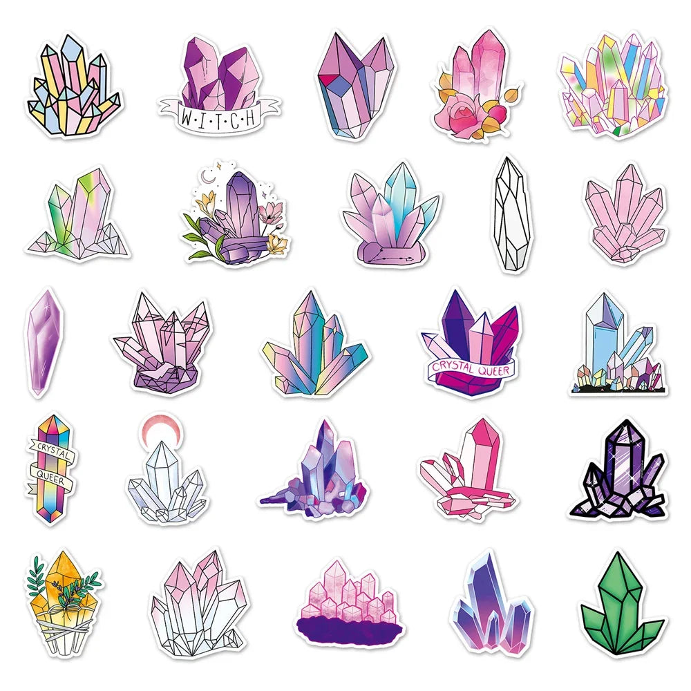 50PCS Cartoon Cute Crystal Romantic Creative Graffiti Sticker Bike Laptop Computer Skateboard Car Guitar Helmet