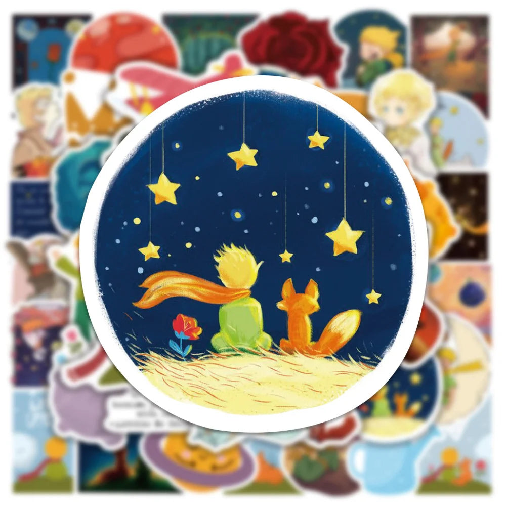 50PCS New Classic Fairy Tales Little Prince Cartoon Cute Stickers For Toys Luggage Laptop iPad Cup Stickers