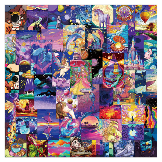 50PCS Beautiful Galaxy Stickers - Space Universe Decals for Laptops, Water Bottles, Journals & Astronomy Lover Gifts
