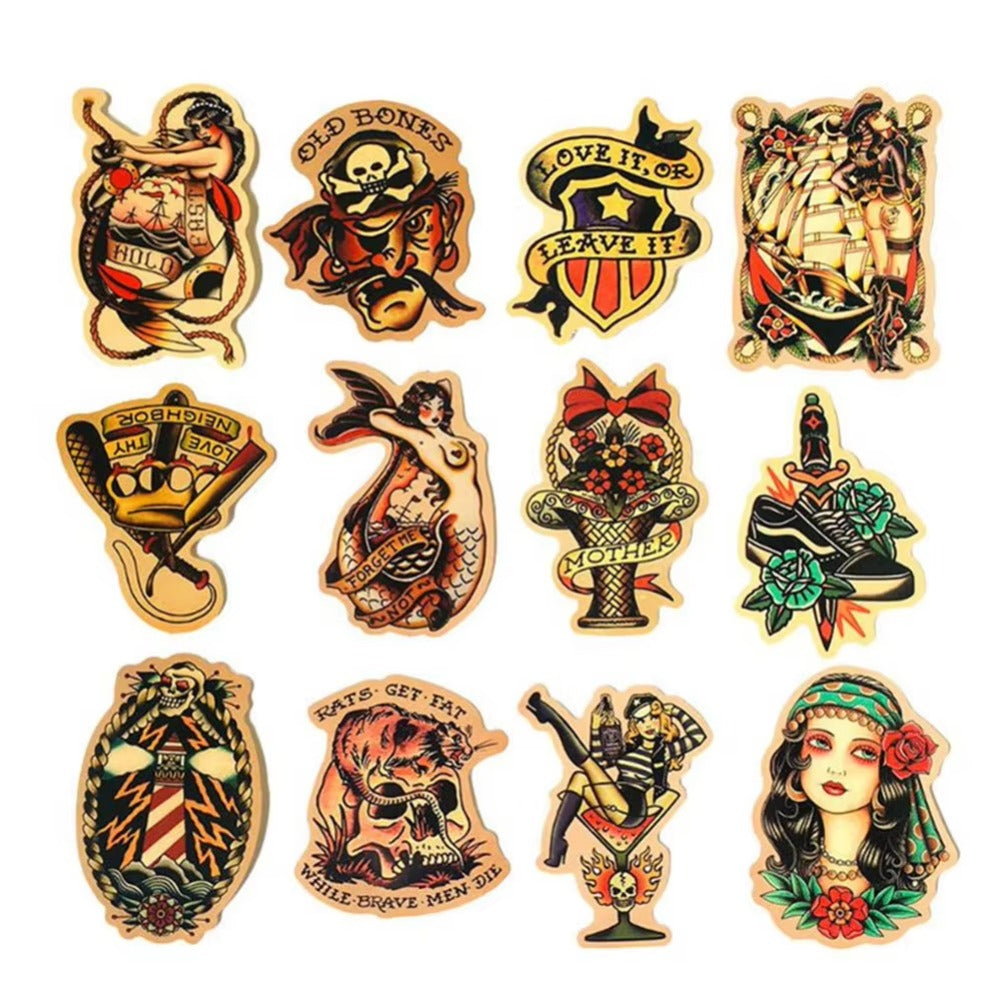 50PCS Cartoon Classic Retro European & American Style Graffiti Stickers Perfect for Phone Cases, Water Bottles, Helmets, Guitars Exquisite Creative Decorations for Notebooks & Stickers