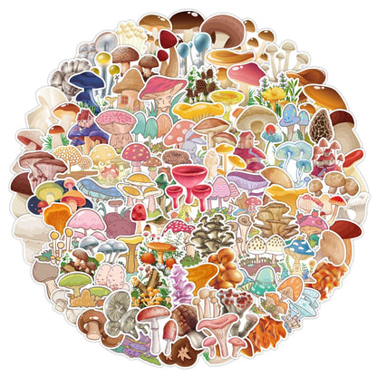 100PCS Mushroom VSCO Cartoon Sticker Scrapbook Guitar Luggage Kids Gift Phone Computer PVC Waterproof Sticker