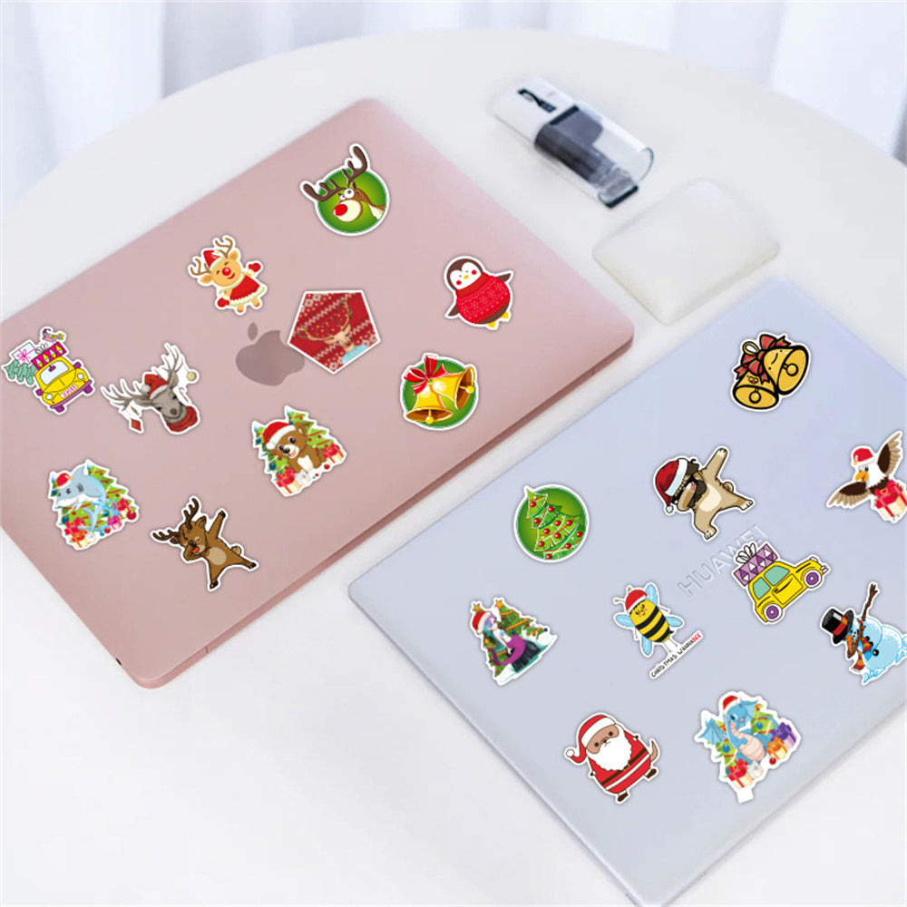 50PCS Subverted Santa Claus Stickers - Deconstructed Christmas Icon Decals for Festive Anarchy Journals, Gift Economy Critiques & Holiday Rebellion Projects