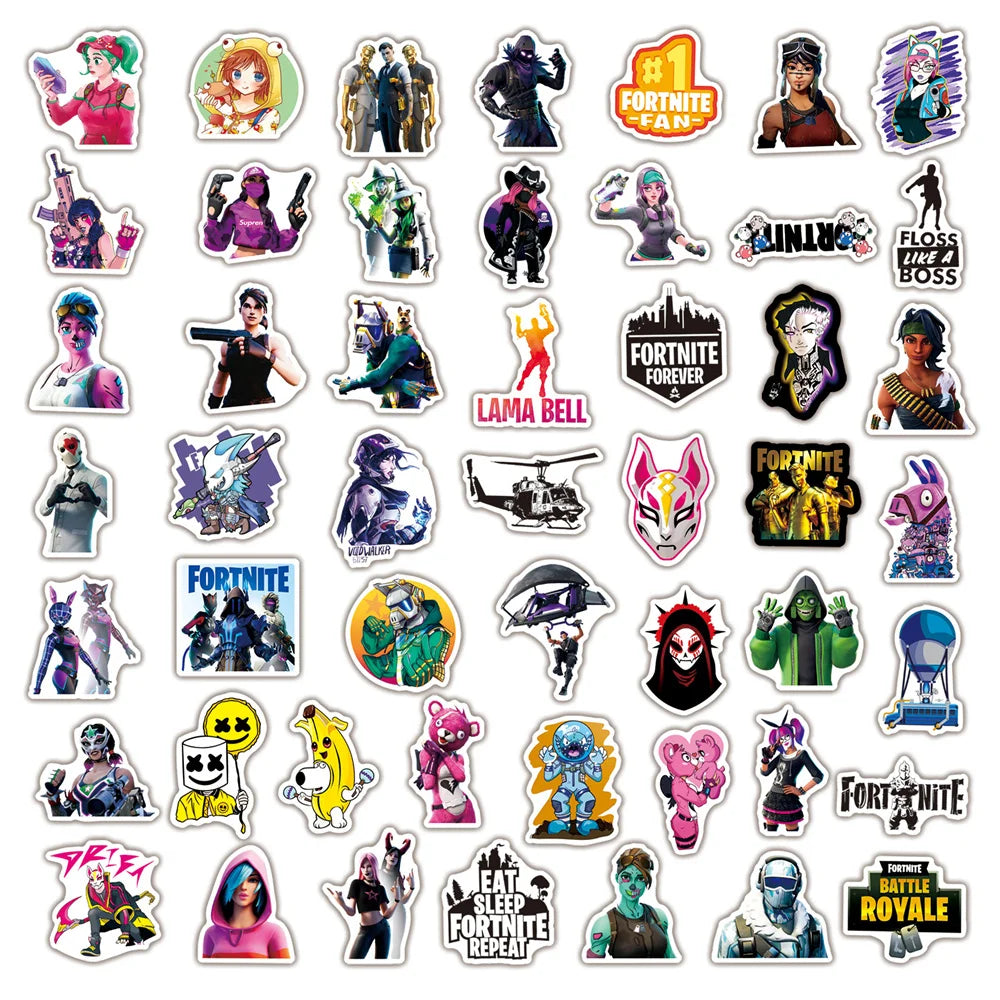 50PCS New Dark Fortress Game Graffiti Stickers Personalized Fashion Creative Exquisite Trend Decorative Decals Toys for Bicycles TV Laptops Water Cups Luggage Skateboards Helmets Popular Stickers