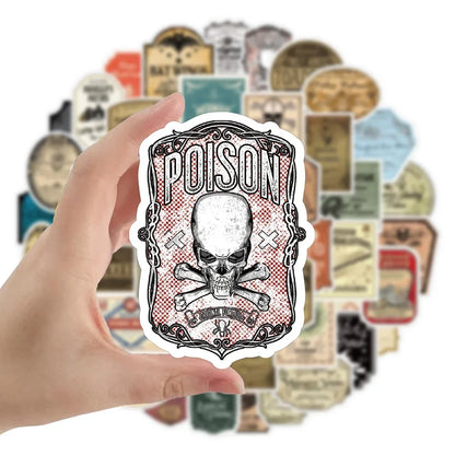 50PCS New Potion Label Graffiti Sticker Waterproof Luggage Laptop Scooter Water Cup Sticker
