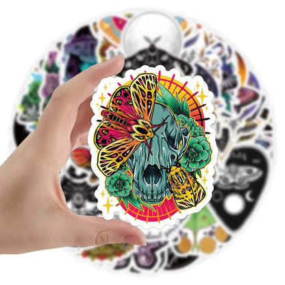 50PCS Popular Ghost Moth Stickers Pack Skateboard Guitar Decoration DIY Laptop Cartoon Waterproof Graffiti Decal